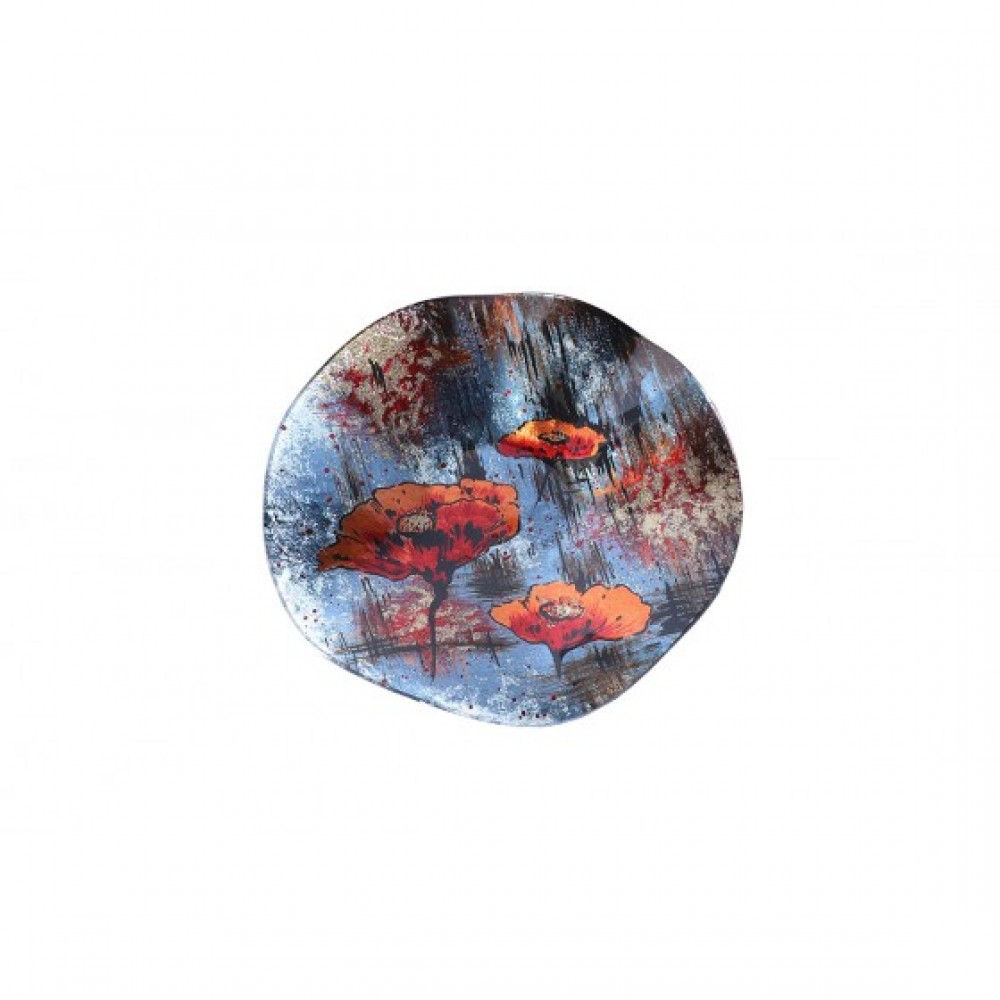 Photo de Plat rond Coquelicot roug