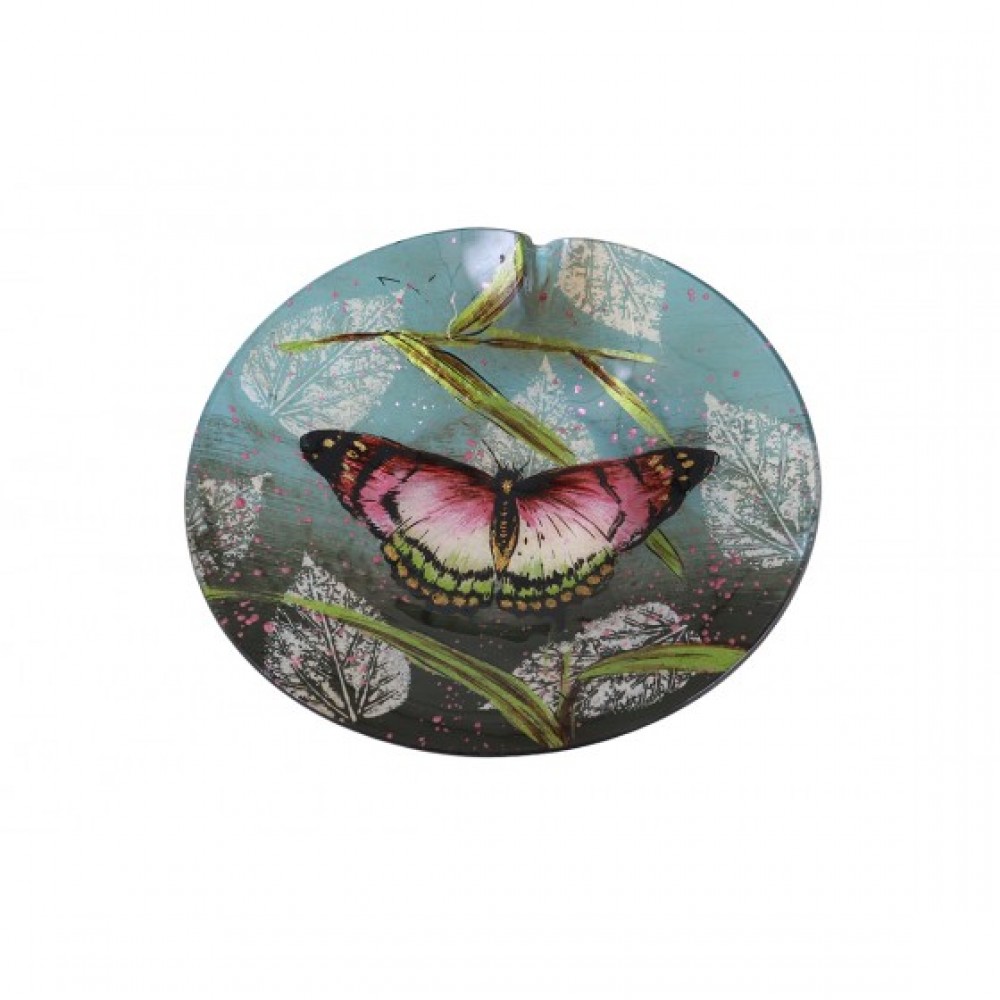 Photo de Plat rond decor papillonl