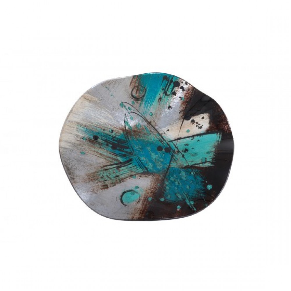Photo de Plat rond ondule decor ab
