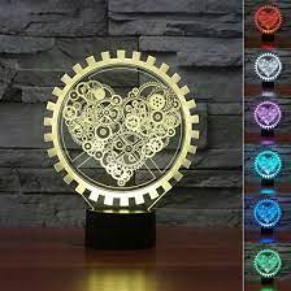 Photo de Lampe led Coeur Steampunk