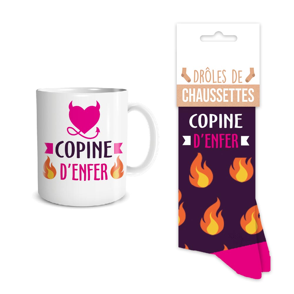 Coffret mug chaussettes Copines