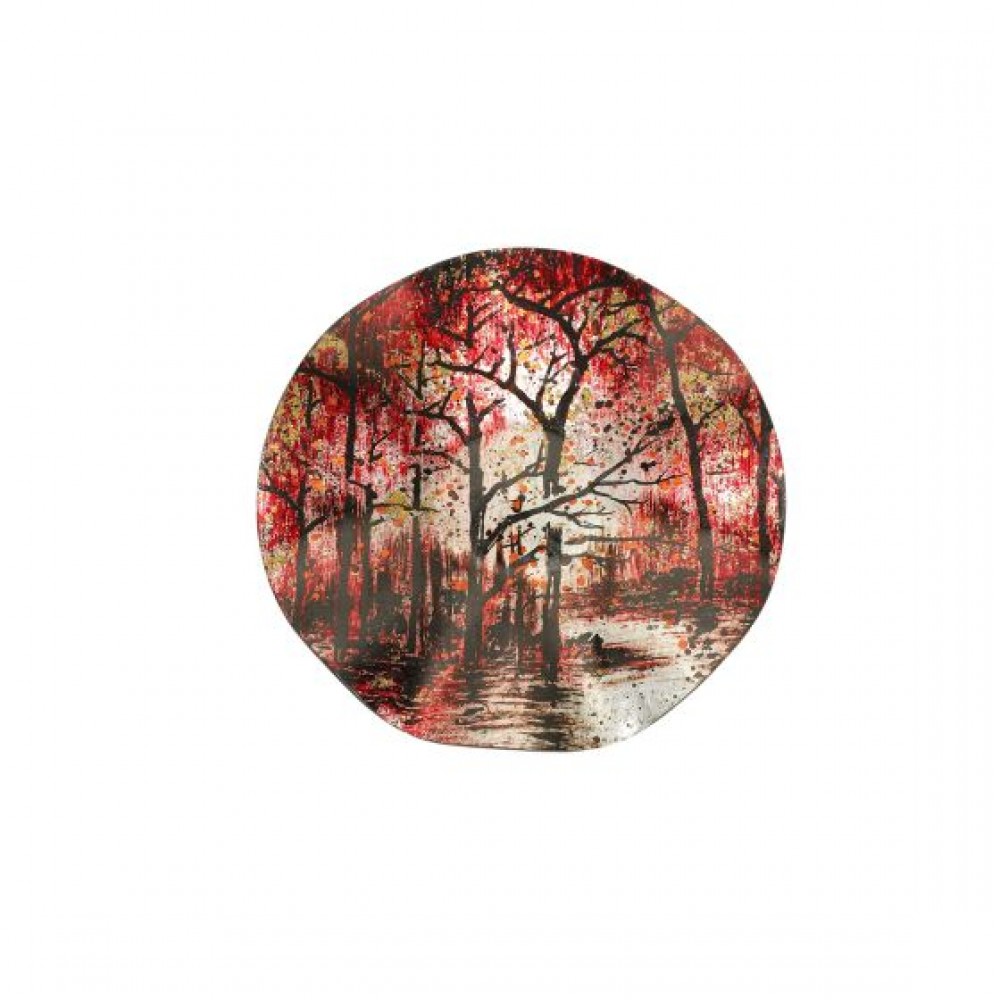 Photo de Plat rond Arty rouge or A