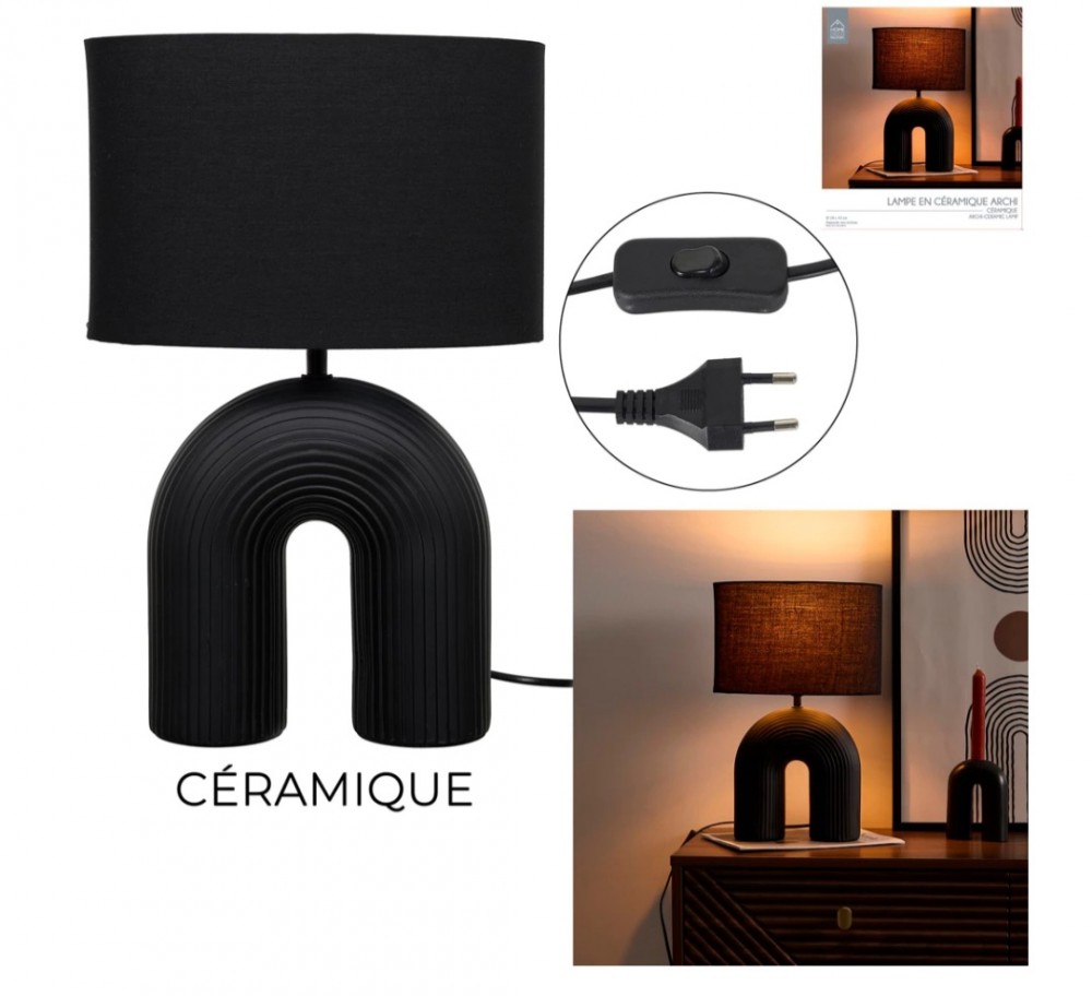 Photo de Lampe arche céramique noi
