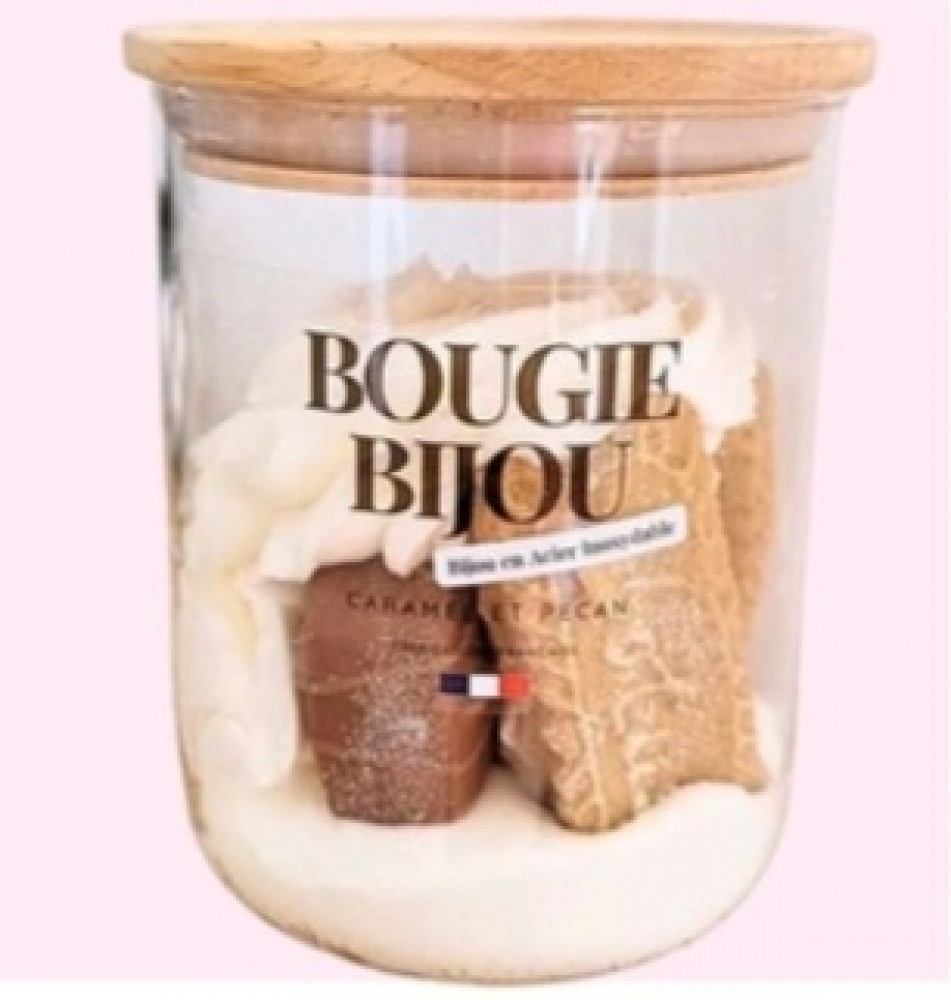 Photo de Bougie bijou bois caramel