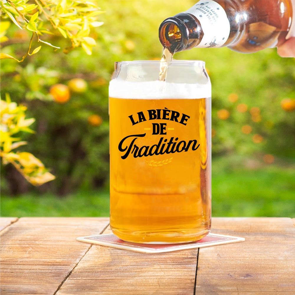 VERRE CANETTE BIERE TRADITION
