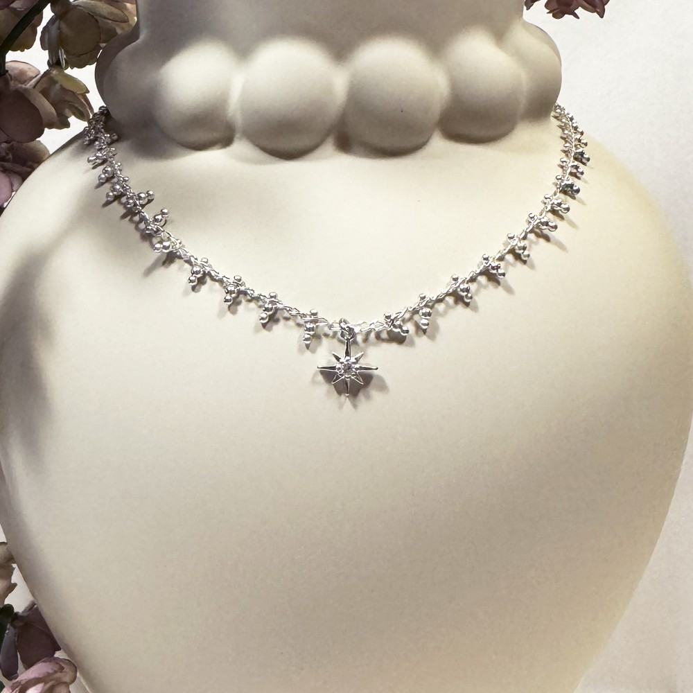 Collier Star Boules Argent