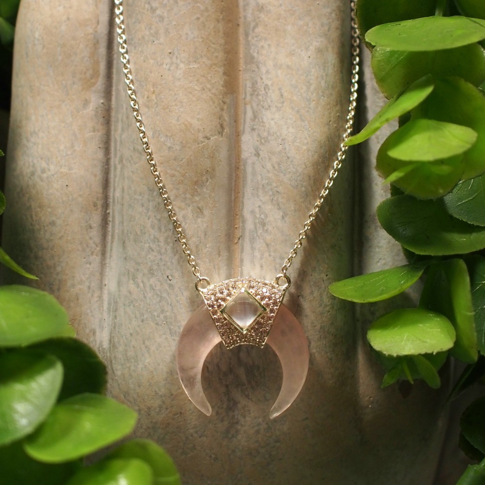 Silberne Halskette Rosa Horn