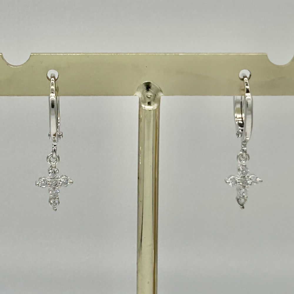 Boucles Croix Diamant Arg