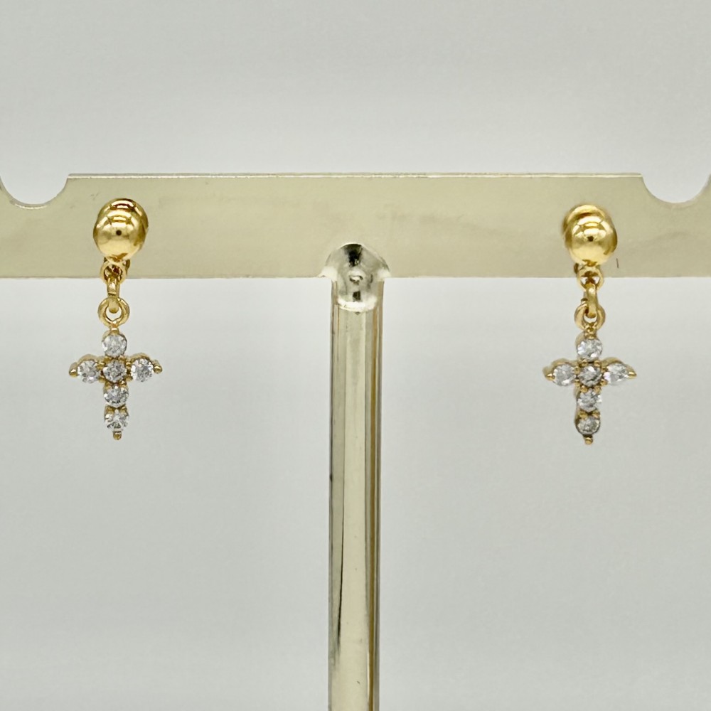Boucles Croix Diamant Or