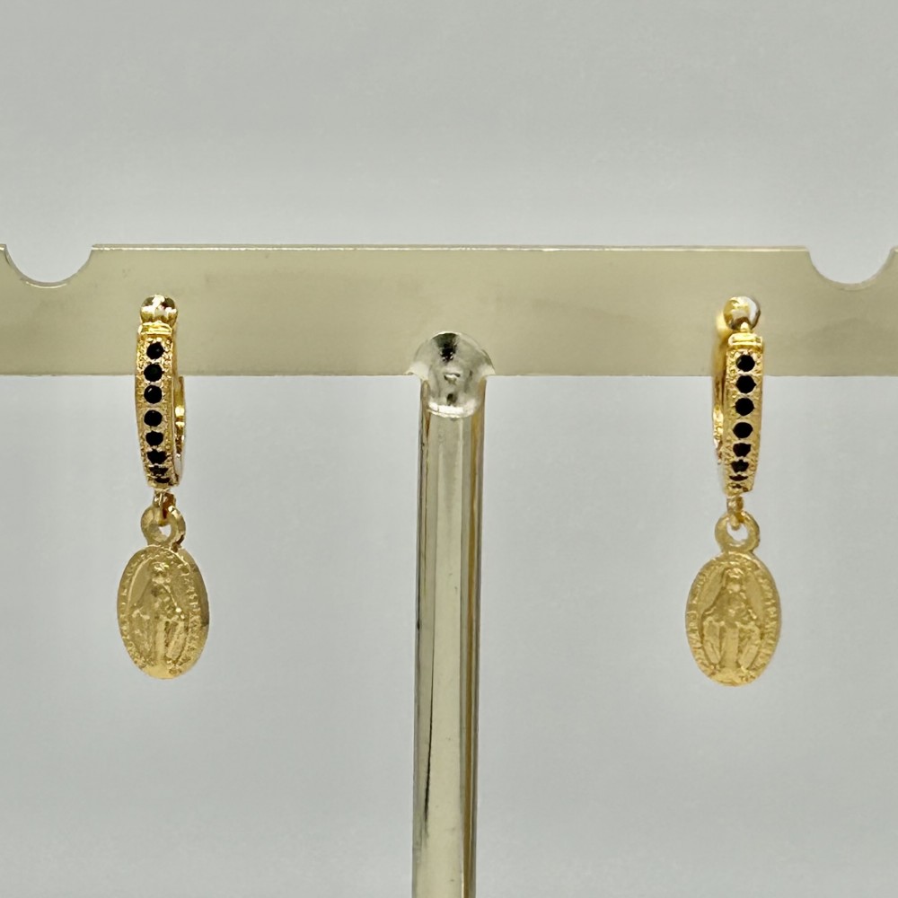 Boucles Vierges Pierres Noire Or