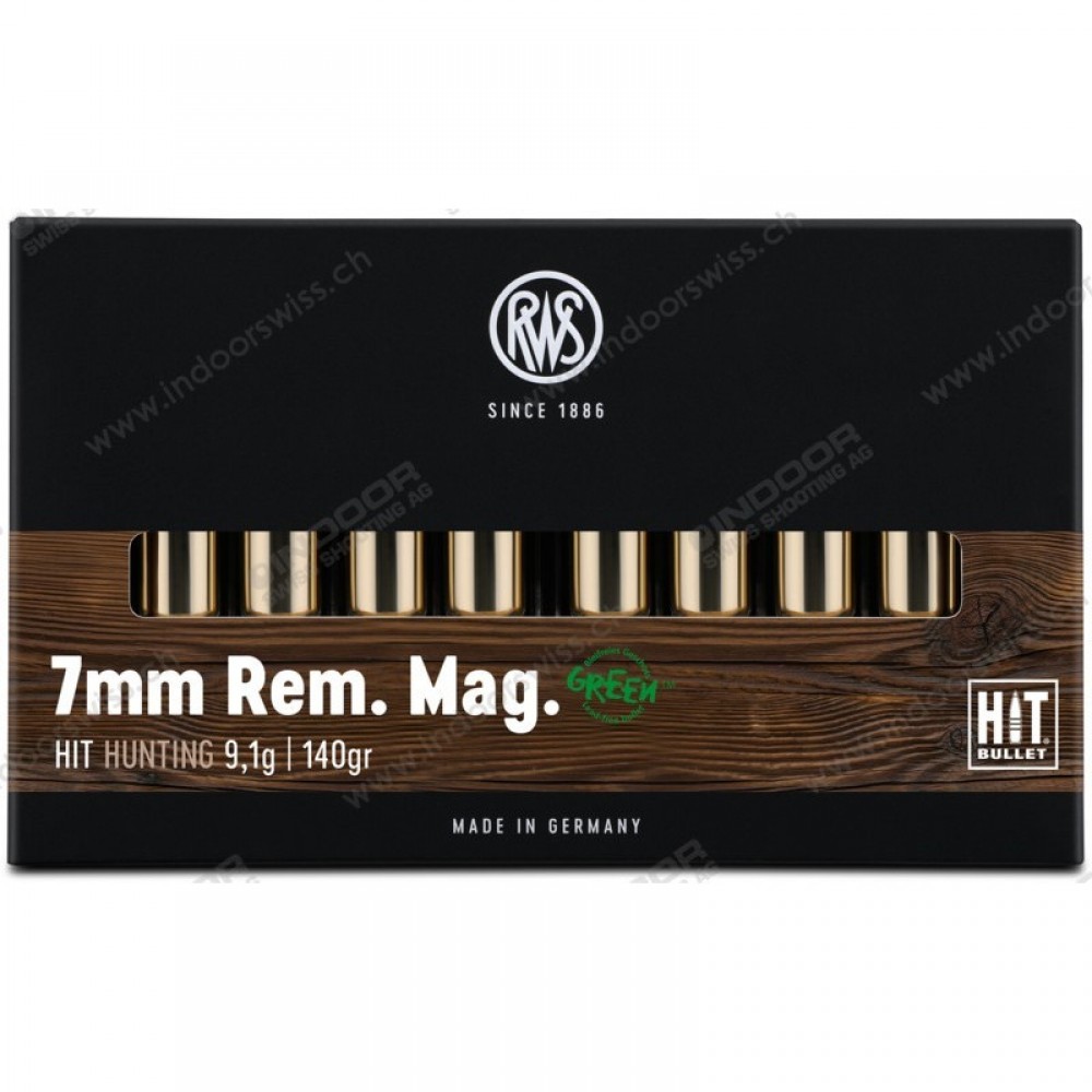 RWS, 7mm Rem Mag  Green HIT, 140 gr, 9.1 g, 20 cartouches
