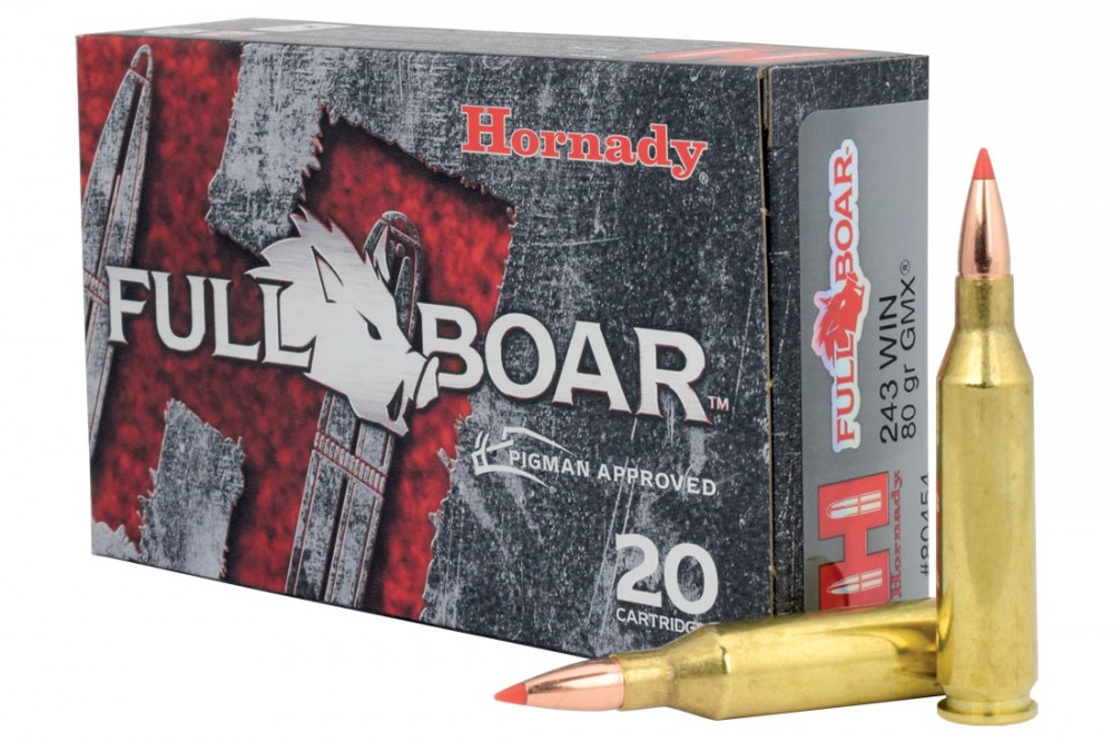 HORNADY, Full Boar, 243Winch,80gr, GMX, 20 cartouches