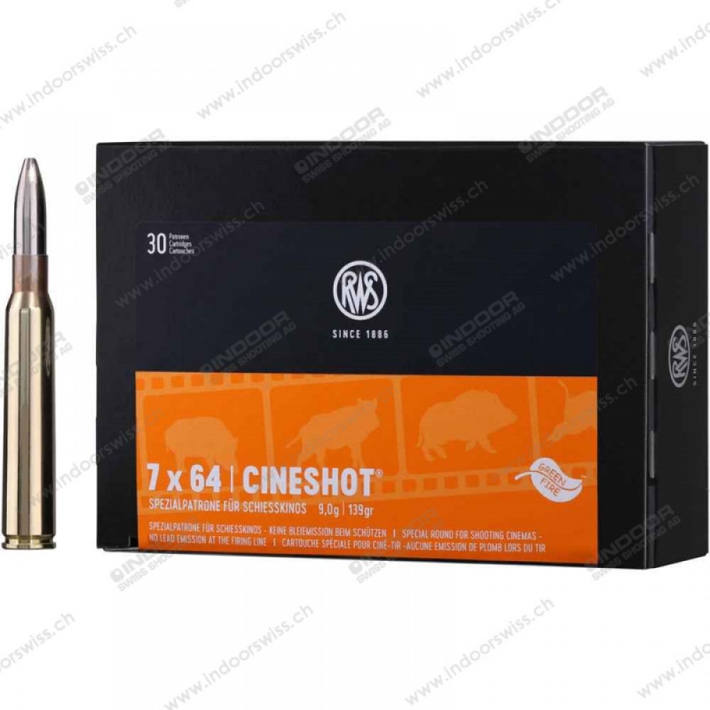 RWS, 7x64, Cineshot, 139 gr, 9 g, 50 cartouches PAS POUR LA CHASSE