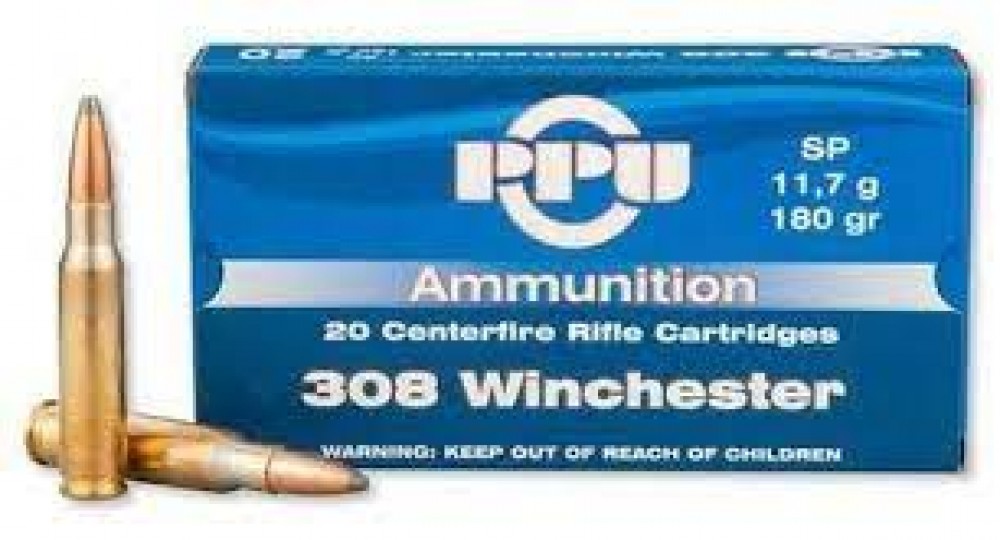 PPU PARTIZAN, 308 Win, 180 gr, 11.7 g, 20 cartouches SP