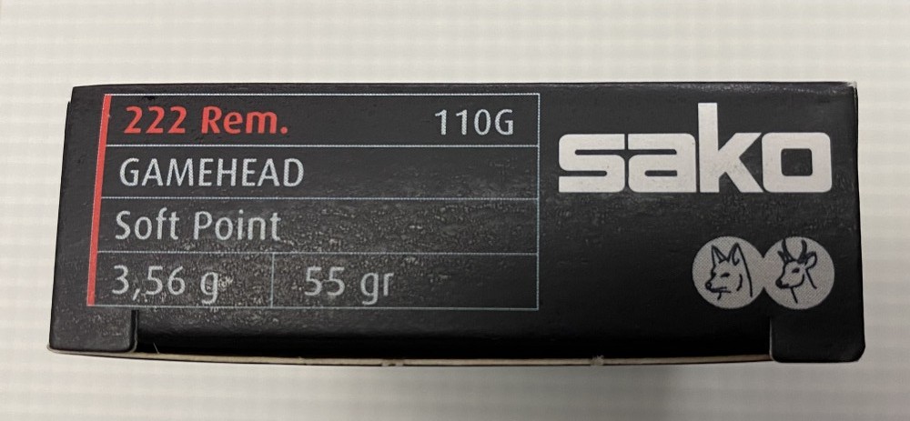 SAKO, 222 Rem, Gamehead, 3.56g / 55 gr, 20 cartouches
