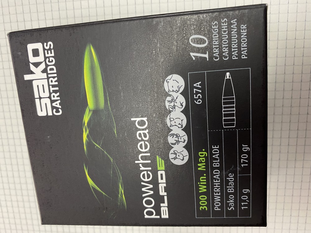 SAKO, 300 Win Mag, Powerhead Blad, 11 g / 170 gr, 10 cartouches