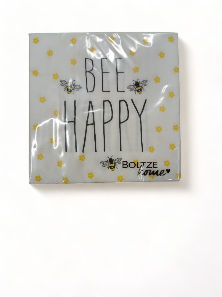 Serviette Bee Happy Abeille/Fleurs