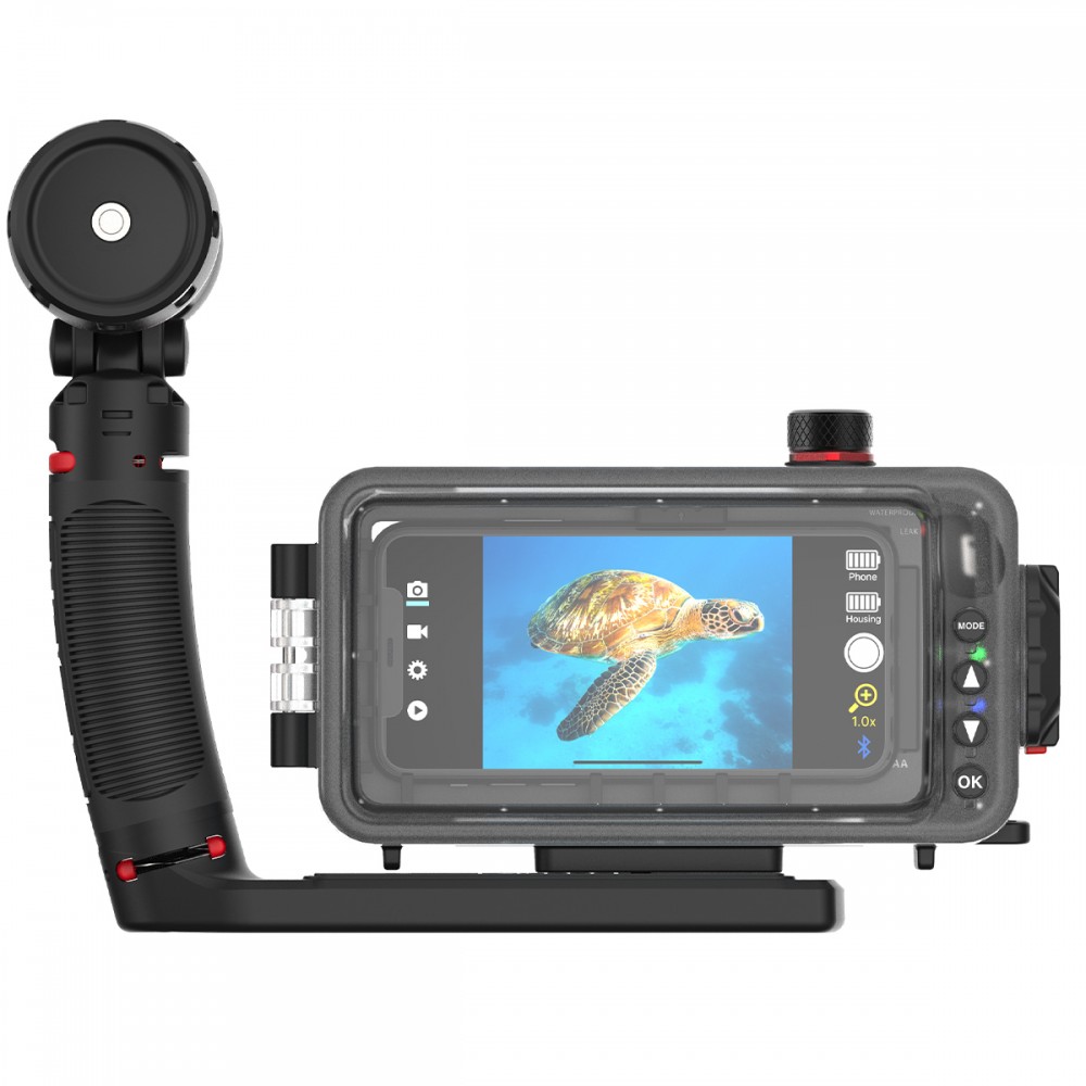 Caisson étanche pour iPhone/android avec bras et lampe Sea Dragon 2500 Sealife