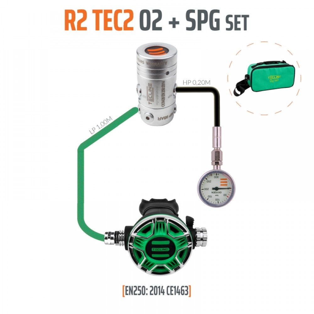Détendeur Tecline  R2-TEC2 OXYGENE M26, kit avec manomètre