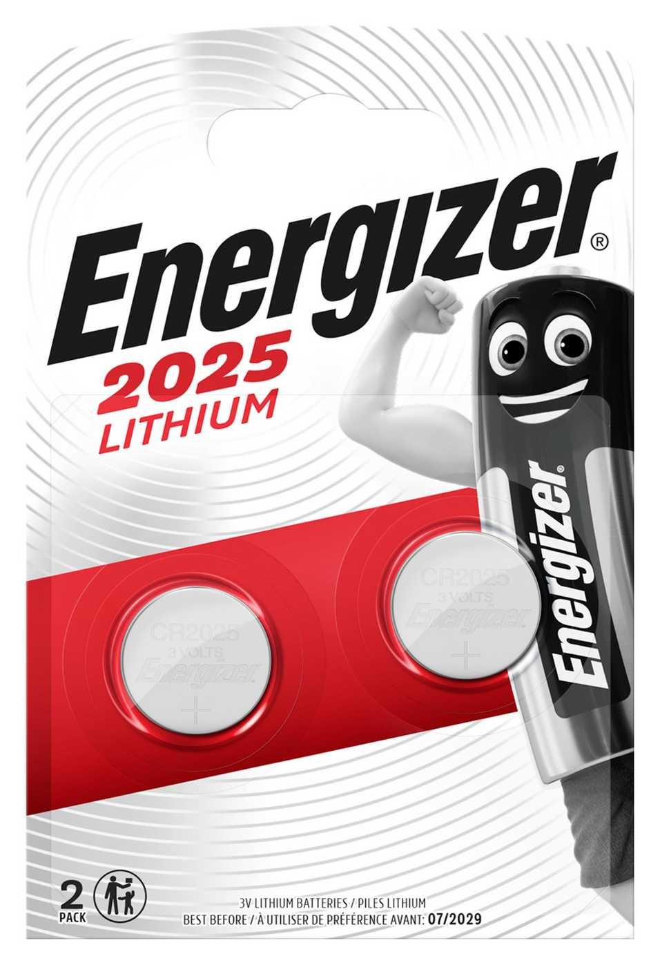 Energizer pile bouton 2 pc CR2025