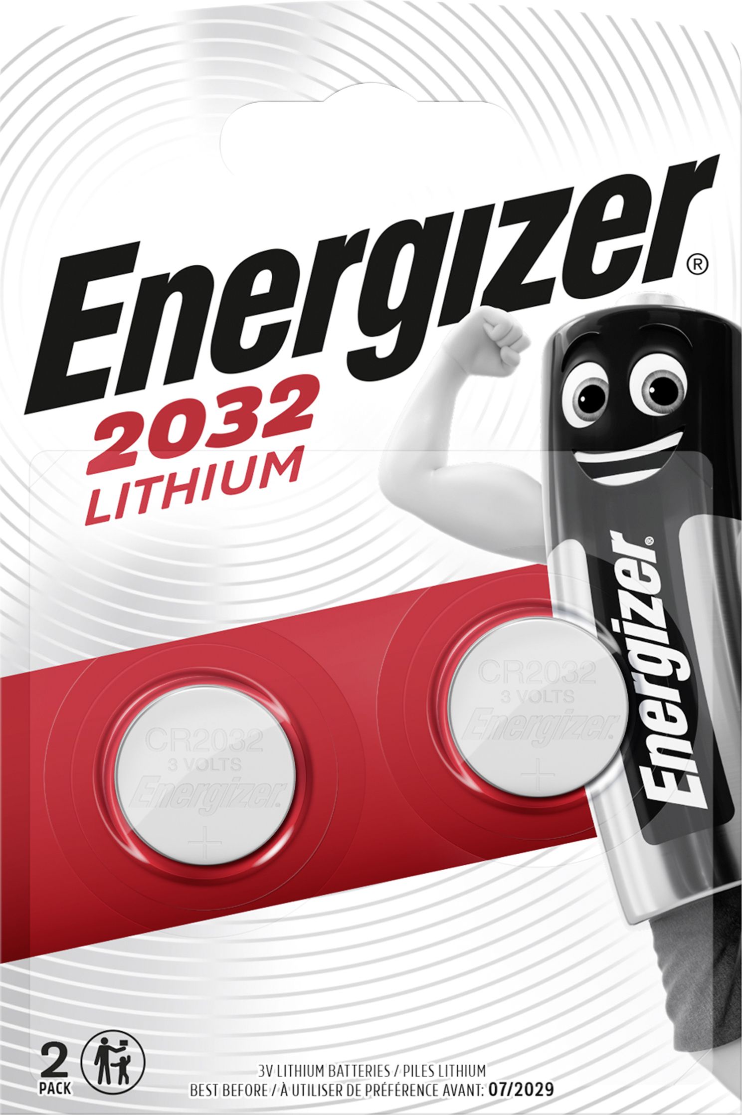 Energizer pile bouton 2 pc CR2032